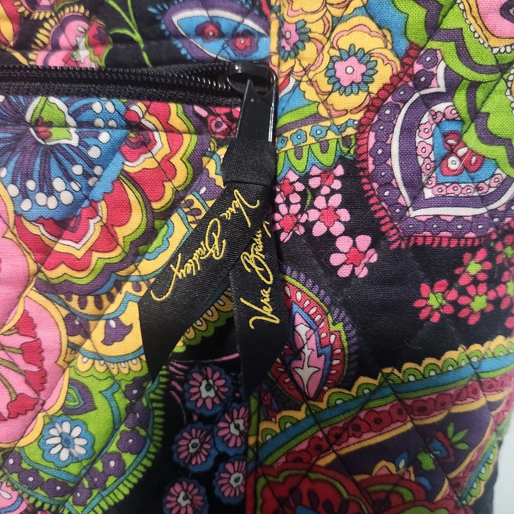 Vera Bradley Symphony in Hue Multi-Color Paisley Quilted Shoulder Hipster Bag.